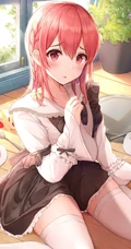 短红发，内向怕羞 动漫《租借女友》少女人物樱泽墨高清插画图片欣赏