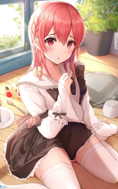 短红发，内向怕羞 动漫《租借女友》少女人物樱泽墨高清插画图片欣赏