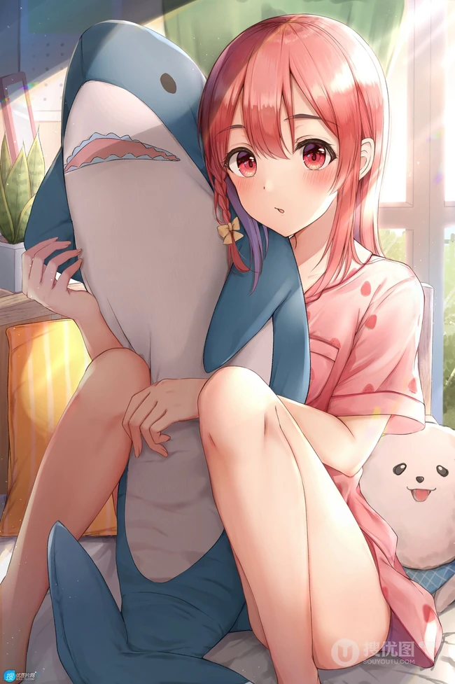 短红发，内向怕羞 动漫《租借女友》少女人物樱泽墨高清插画图片欣赏