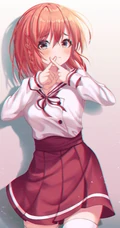 短红发，内向怕羞 动漫《租借女友》少女人物樱泽墨高清插画图片欣赏