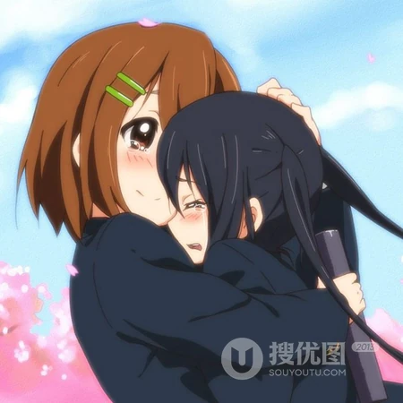 呆萌可爱的吉他少女，日本漫画《轻音少女》平泽唯高清插画头像图片