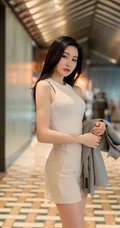 气质漂亮且有气质的女生轻熟Vanessa休闲西服短裤袜装高跟街拍写真套图