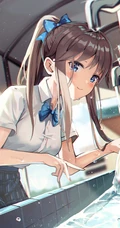 纯真可爱的动漫马尾辫少女高清插画图片图集