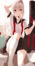 纯真可爱的动漫马尾辫少女高清插画图片图集