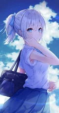 纯真可爱的动漫马尾辫少女高清插画图片图集