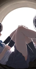 纯真可爱的动漫马尾辫少女高清插画图片图集