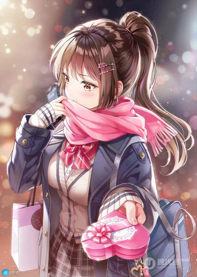 纯真可爱的动漫马尾辫少女高清插画图片图集