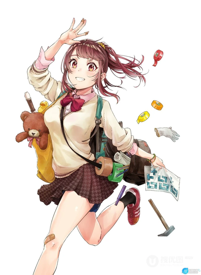 纯真可爱的动漫马尾辫少女高清插画图片图集