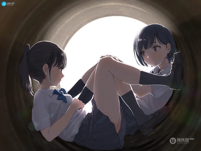 纯真可爱的动漫马尾辫少女高清插画图片图集