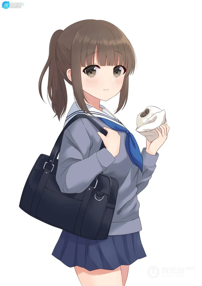 纯真可爱的动漫马尾辫少女高清插画图片图集