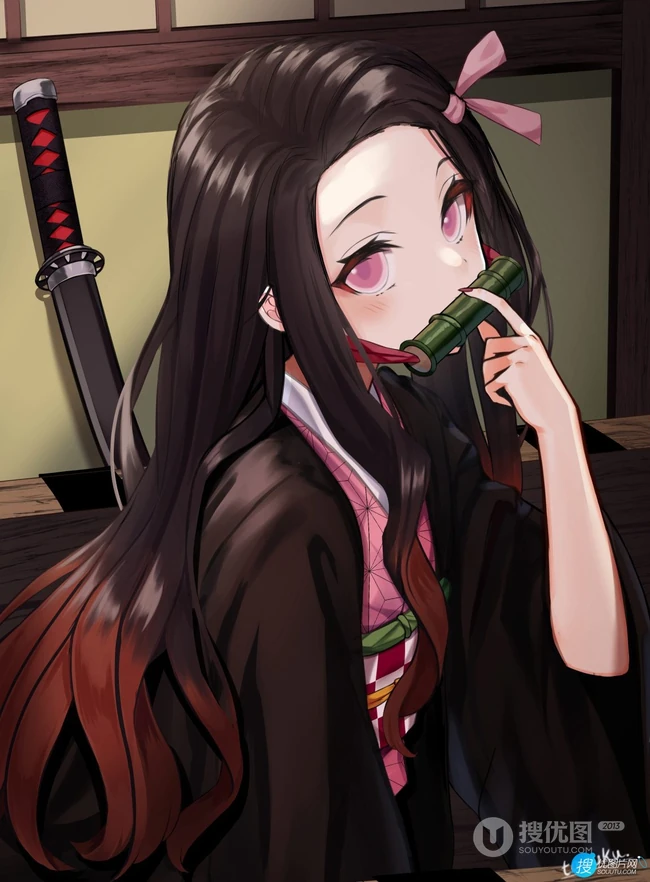 就这样抬着头看你，可爱动人抬眼看的动漫少女高清插画图片欣赏