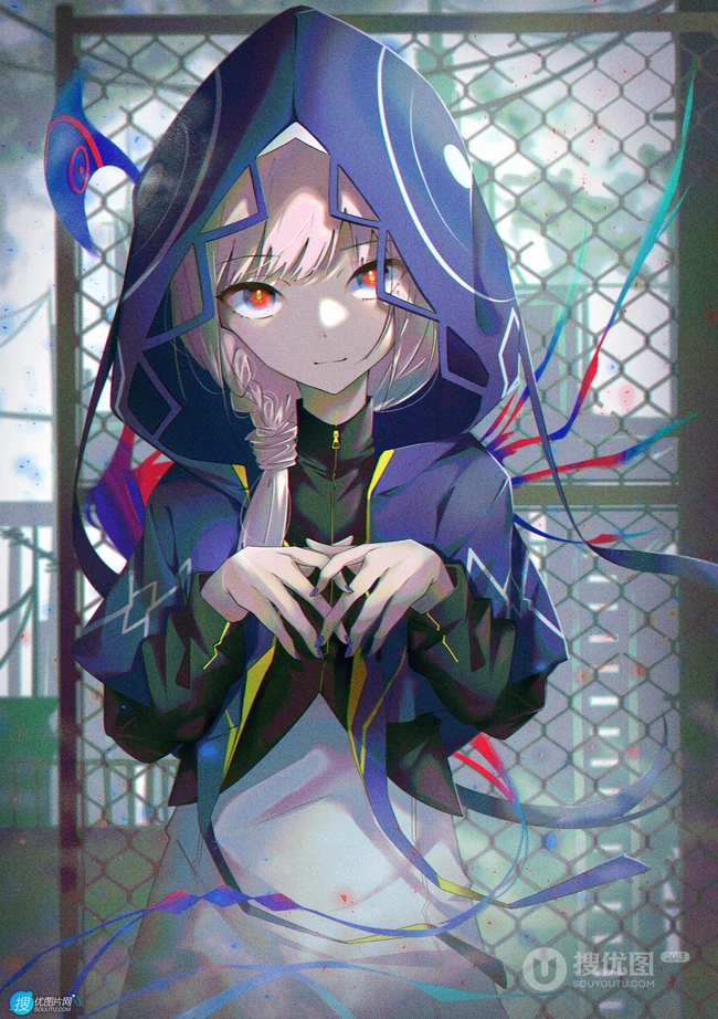 就这样抬着头看你，可爱动人抬眼看的动漫少女高清插画图片欣赏