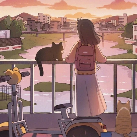 匆匆又夏天，戴眼镜女孩的简单生活点滴日子心情插画意境图片