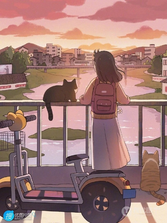 匆匆又夏天，戴眼镜女孩的简单生活点滴日子心情插画意境图片