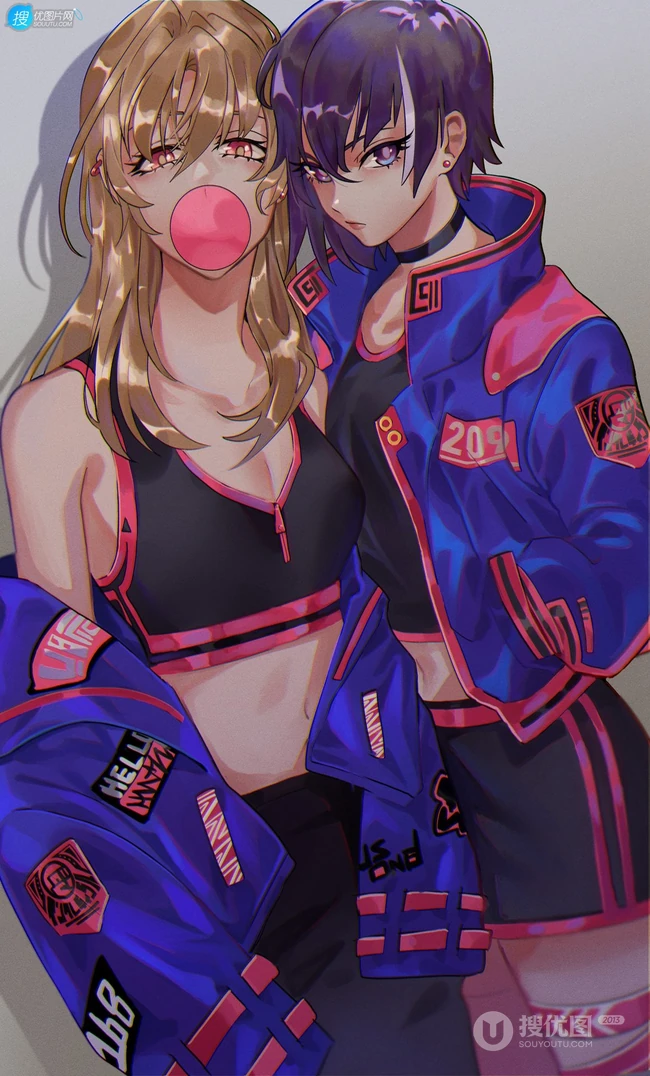 吹泡泡的可爱动漫少女插画，不同风格类型的可爱吹泡泡动漫女生图集欣赏