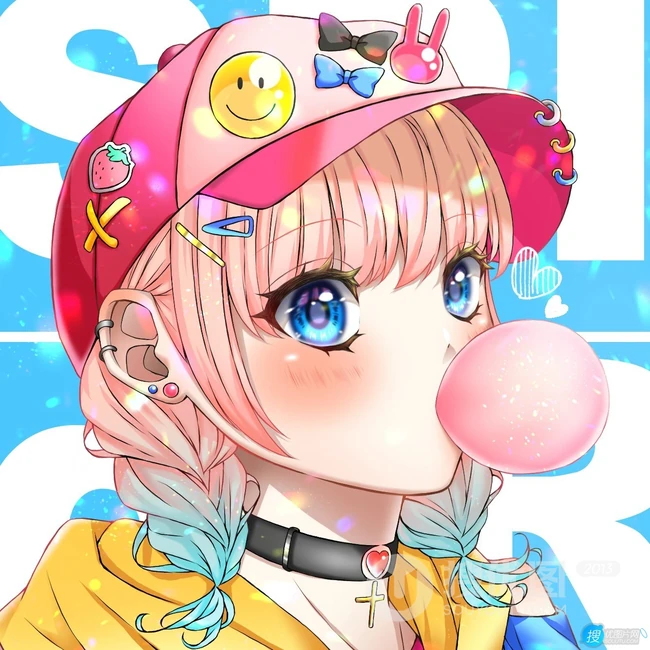 吹泡泡的可爱动漫少女插画，不同风格类型的可爱吹泡泡动漫女生图集欣赏