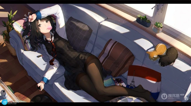 吹泡泡的可爱动漫少女插画，不同风格类型的可爱吹泡泡动漫女生图集欣赏