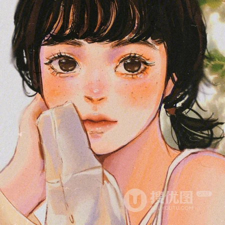 青葱少女，二八年华，手绘少女素描插画头像 别期望，怎会有失望？