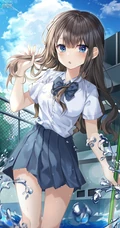 脸蛋红红，害羞的可爱动漫少女学生少女高清插画图集，韩国画师Duyu作品