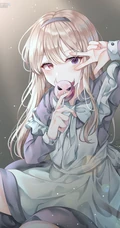 脸蛋红红，害羞的可爱动漫少女学生少女高清插画图集，韩国画师Duyu作品