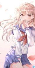 脸蛋红红，害羞的可爱动漫少女学生少女高清插画图集，韩国画师Duyu作品