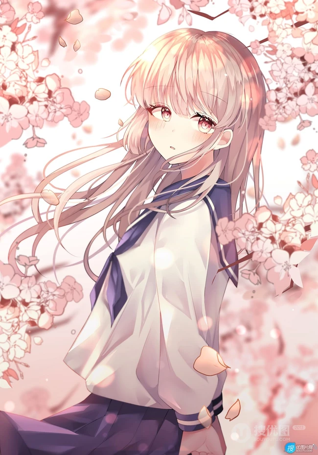 脸蛋红红，害羞的可爱动漫少女学生少女高清插画图集，韩国画师Duyu作品