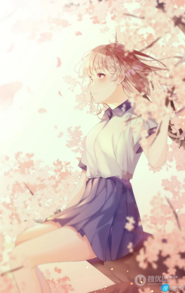 脸蛋红红，害羞的可爱动漫少女学生少女高清插画图集，韩国画师Duyu作品
