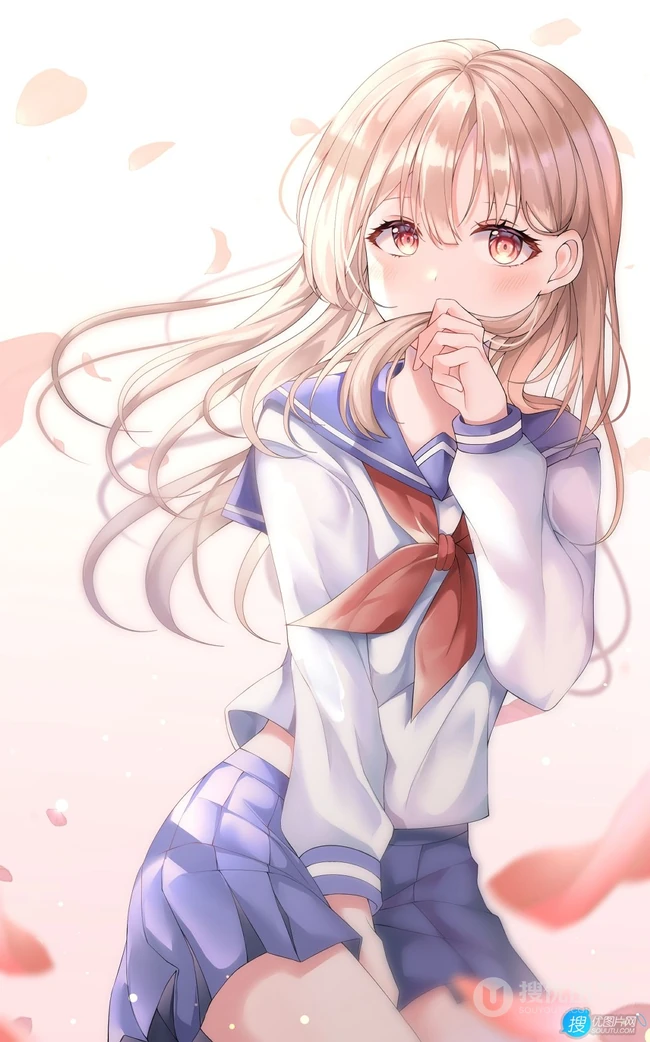 脸蛋红红，害羞的可爱动漫少女学生少女高清插画图集，韩国画师Duyu作品