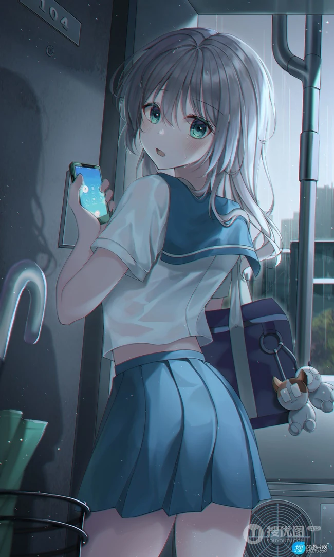 脸蛋红红，害羞的可爱动漫少女学生少女高清插画图集，韩国画师Duyu作品