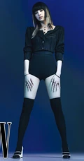 Lisa气质酷飒挑染发型搭配多套服饰登杂志写真图片