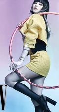 Lisa气质酷飒挑染发型搭配多套服饰登杂志写真图片