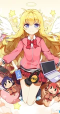 漂亮金发的天使少女，漫画《珈百璃的堕落》人物珈百璃高清插画图集欣赏