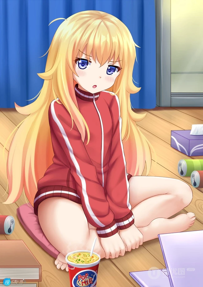 漂亮金发的天使少女，漫画《珈百璃的堕落》人物珈百璃高清插画图集欣赏