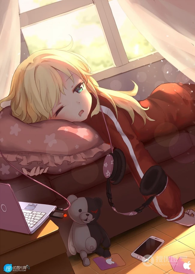 漂亮金发的天使少女，漫画《珈百璃的堕落》人物珈百璃高清插画图集欣赏