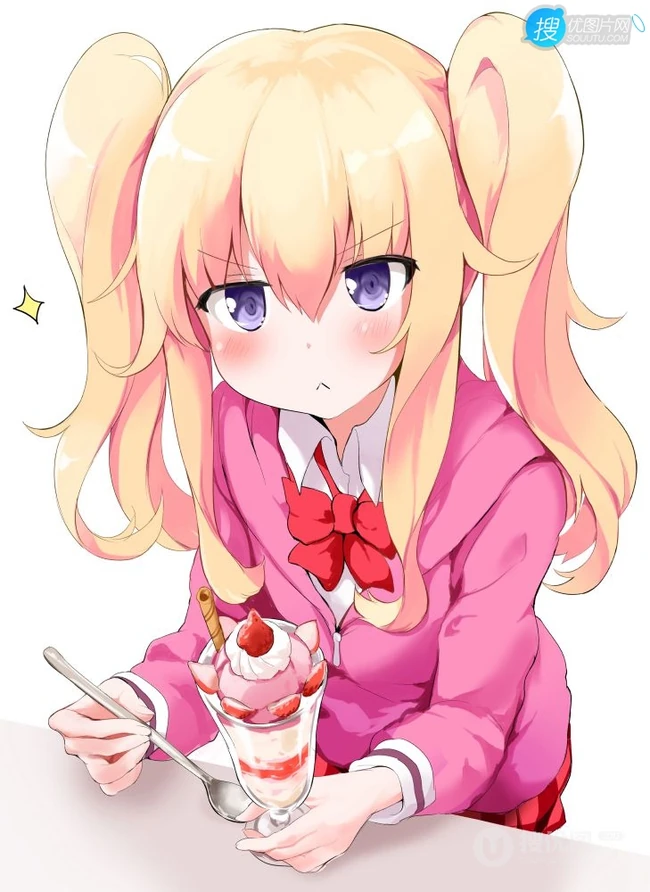 漂亮金发的天使少女，漫画《珈百璃的堕落》人物珈百璃高清插画图集欣赏