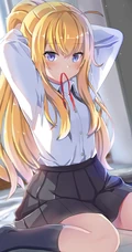 漂亮金发的天使少女，漫画《珈百璃的堕落》人物珈百璃高清插画图集欣赏