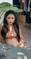 娜扎气质时尚束腰短裤穿搭优雅动人室内写真图片