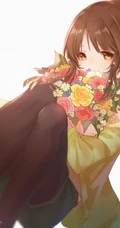 典型的软妹子，带单团子的头型的动漫少女人物高森蓝子插画图集