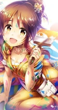 典型的软妹子，带单团子的头型的动漫少女人物高森蓝子插画图集