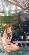 典型的软妹子，带单团子的头型的动漫少女人物高森蓝子插画图集