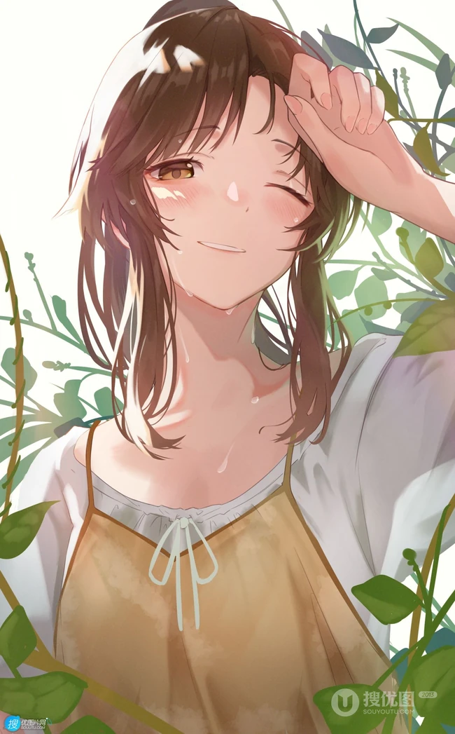 典型的软妹子，带单团子的头型的动漫少女人物高森蓝子插画图集