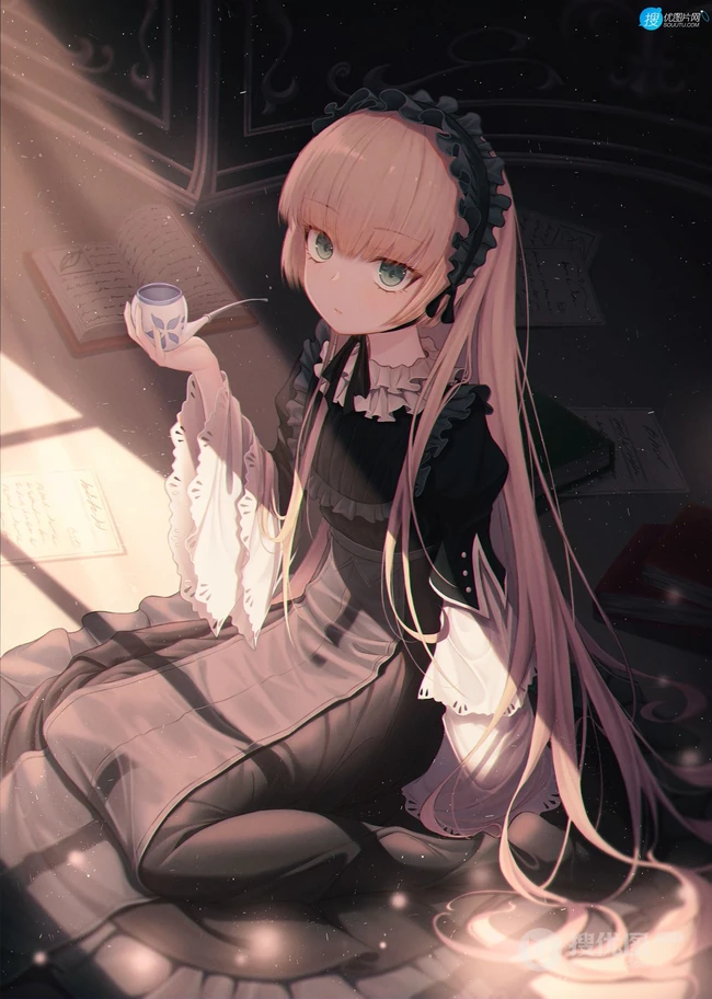 典型的软妹子，带单团子的头型的动漫少女人物高森蓝子插画图集
