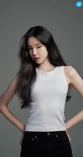 韩国女明星孙娜恩白背心黑裤穿着温婉气质写真图片