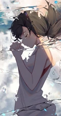 在水中，或水下的二次元动漫美女高清手机壁纸图片