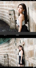 郑合惠子黑白拼接肩带裙穿搭复古胶片质感旅拍写真美照