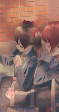 拥有红色眼睛的可爱少女少女，动画《lovelive!》人物矢泽妮可高清插画图集