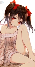 拥有红色眼睛的可爱少女少女，动画《lovelive!》人物矢泽妮可高清插画图集