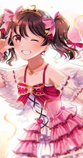 拥有红色眼睛的可爱少女少女，动画《lovelive!》人物矢泽妮可高清插画图集
