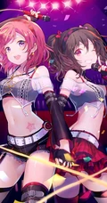 拥有红色眼睛的可爱少女少女，动画《lovelive!》人物矢泽妮可高清插画图集