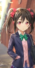 拥有红色眼睛的可爱少女少女，动画《lovelive!》人物矢泽妮可高清插画图集